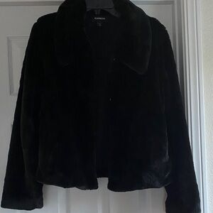 Express Women's Elegant Black Teddy Jacket